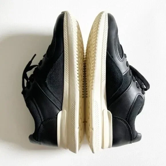 EVERLANE O By Everlane The Leather Trainer Sneaker Women Shoes Black Sz7 - Picture 9 of 12
